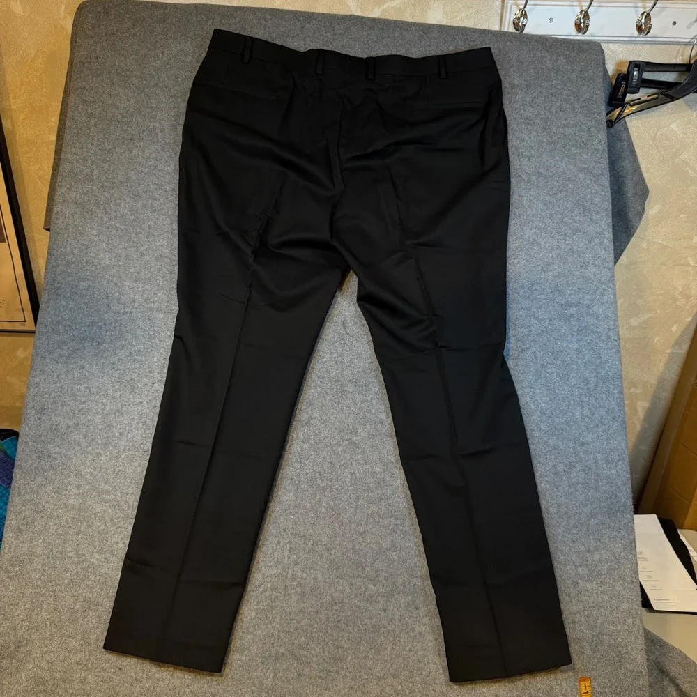 DKNY Mens 2 Piece Suit Black Stretch 2 Button Blazer Trousers 48R 42W New Macy's